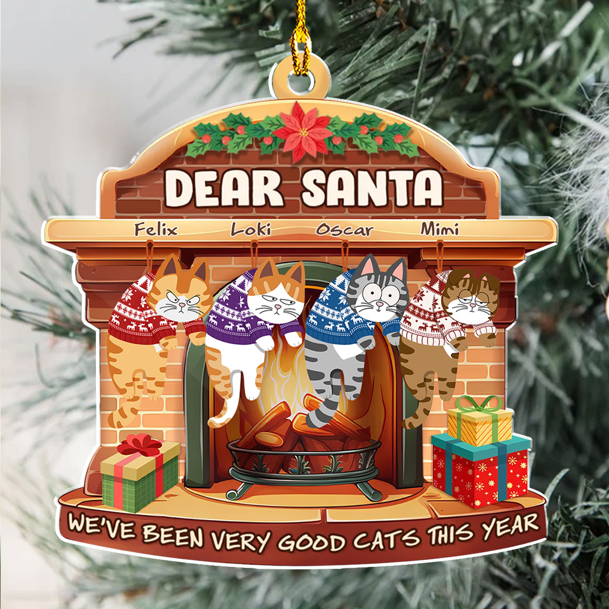 Personalized Custom Acrylic Santa Ornament - We Have Been Very Good Cats