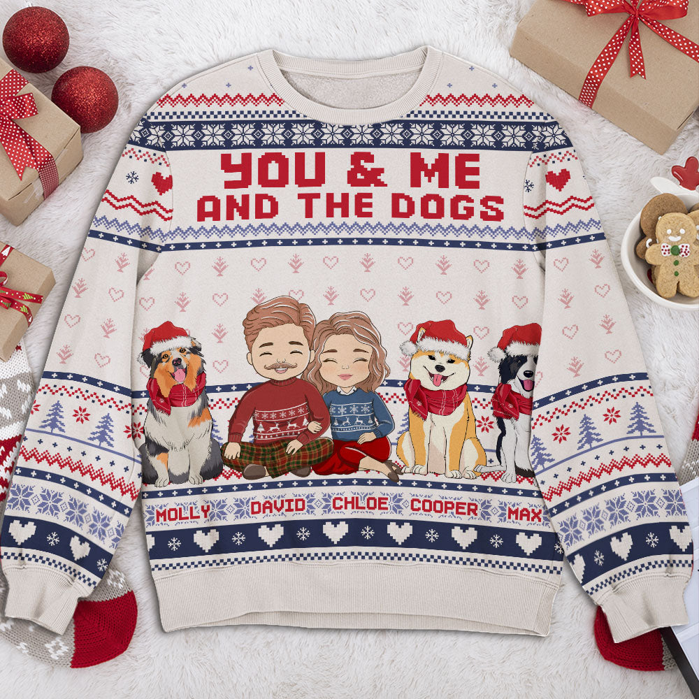 You Me And Our Dogs - Stylish Personalized Custom All-Over-Print Unisex Sweatshirt for Dog Lovers