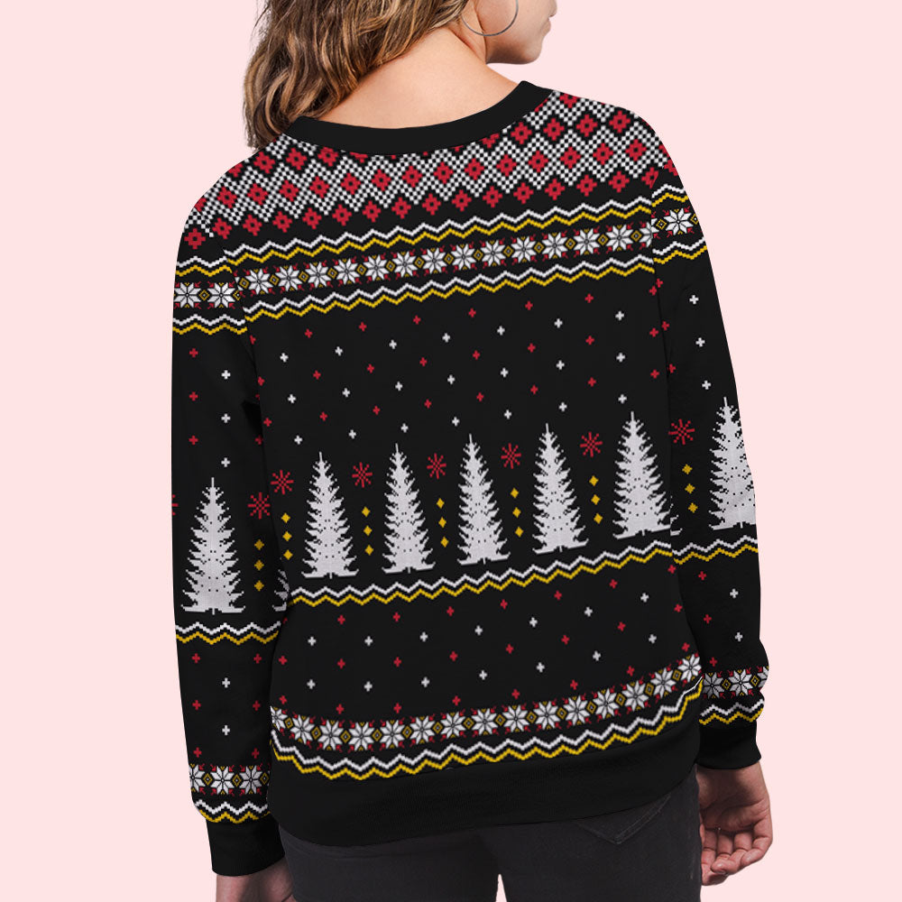 Christmas Pet Pattern - Personalized Custom All-Over-Print Unisex 8.8 oz Polyester Blend Sweatshirt