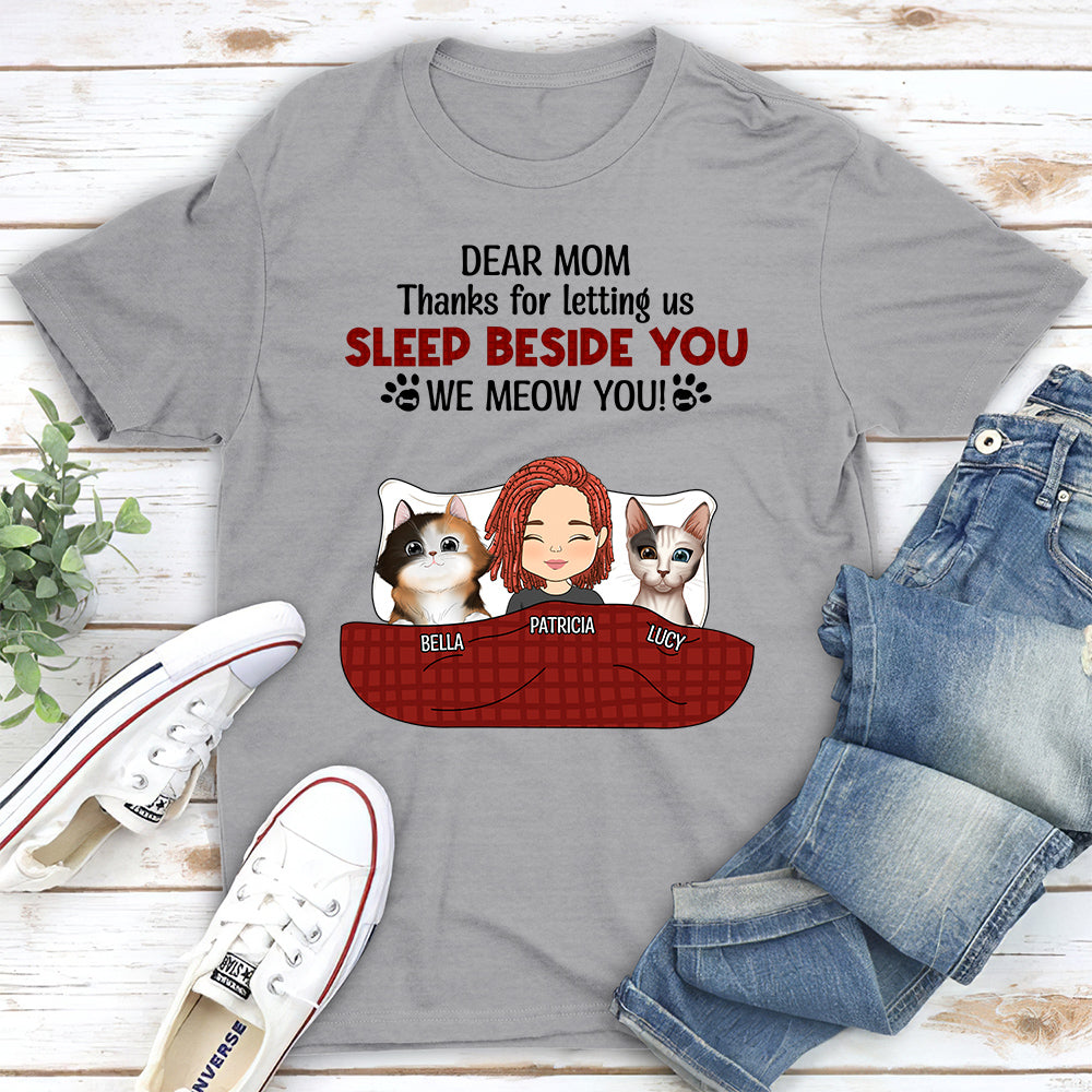 Sleeping Beside You - Personalized Custom Unisex T-shirt for Pet Lovers