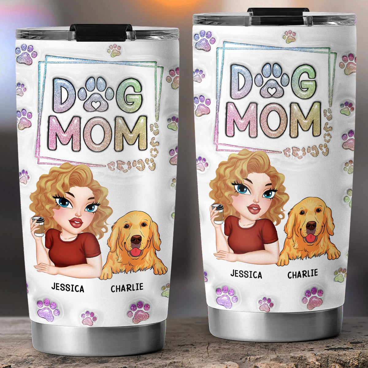 The Ultimate Personalized 3D Inflated Effect Tumbler for the Greatest Dog Moms Ever