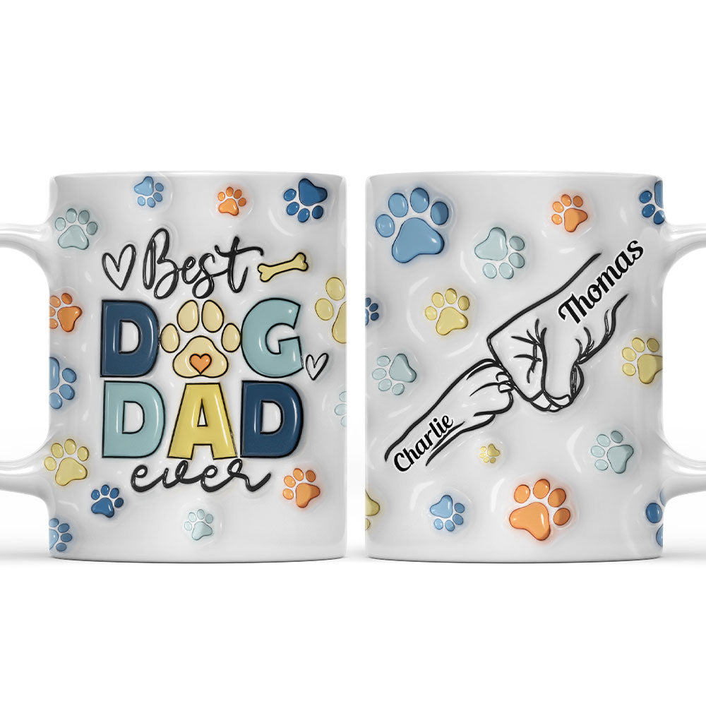 Personalized Custom 3D Inflated Effect Dog Human Fist Bump Mug - 11oz & 15oz