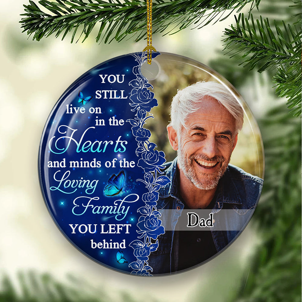 Personalized Custom Hearts And Minds Circle Ceramic Ornament - Premium White, 3' Diameter