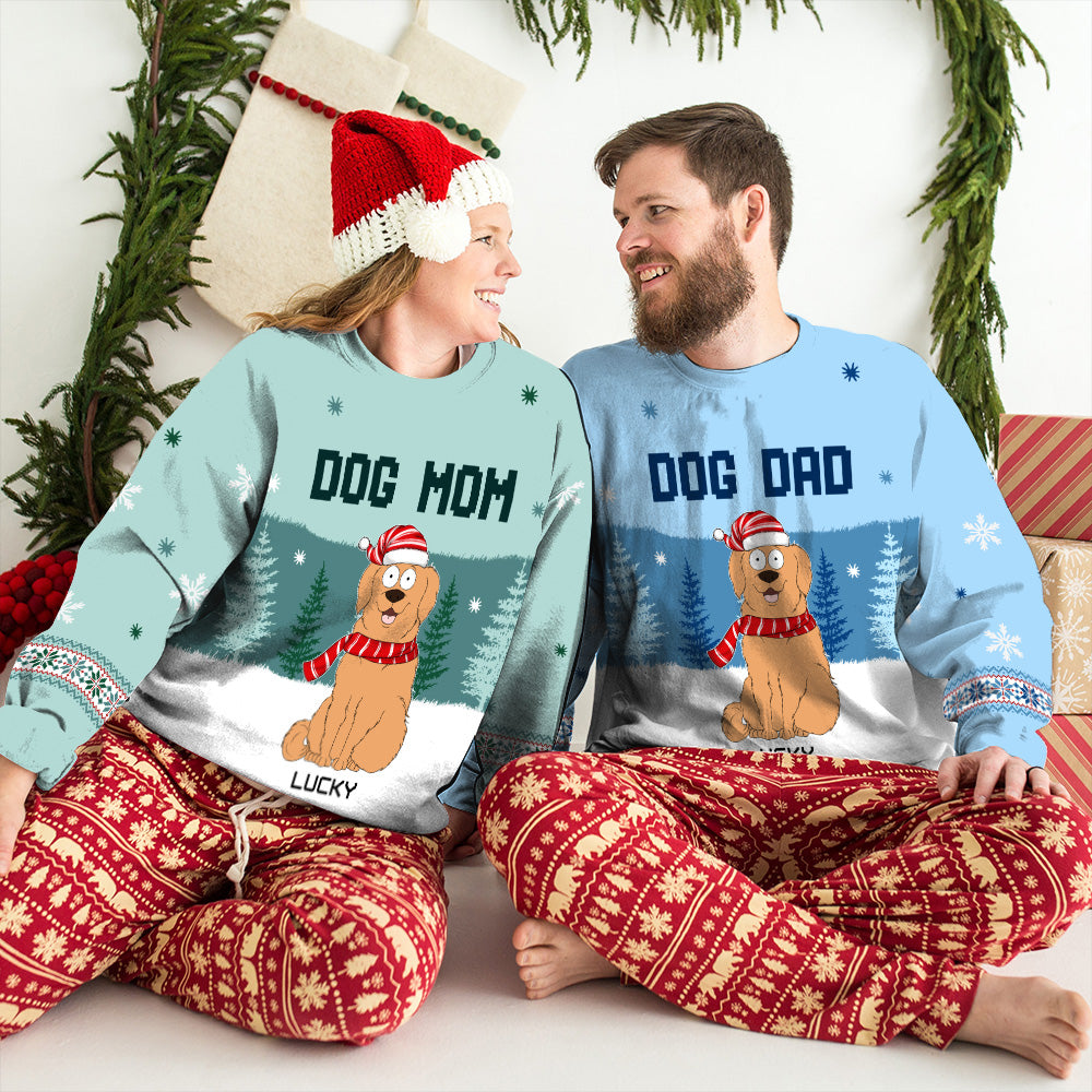 Fur Dad Forest - Personalized Custom All-Over-Print Unisex 8.8 oz Polyester Blend Sweatshirt