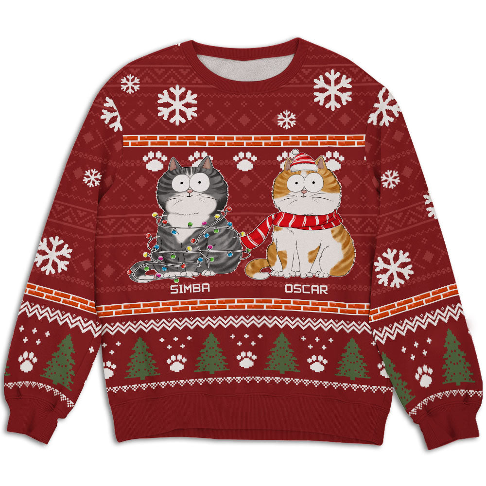 Paw Snow - Personalized Custom All-Over-Print Unisex 8.8 oz Polyester Blend Sweatshirt for Pet Lovers