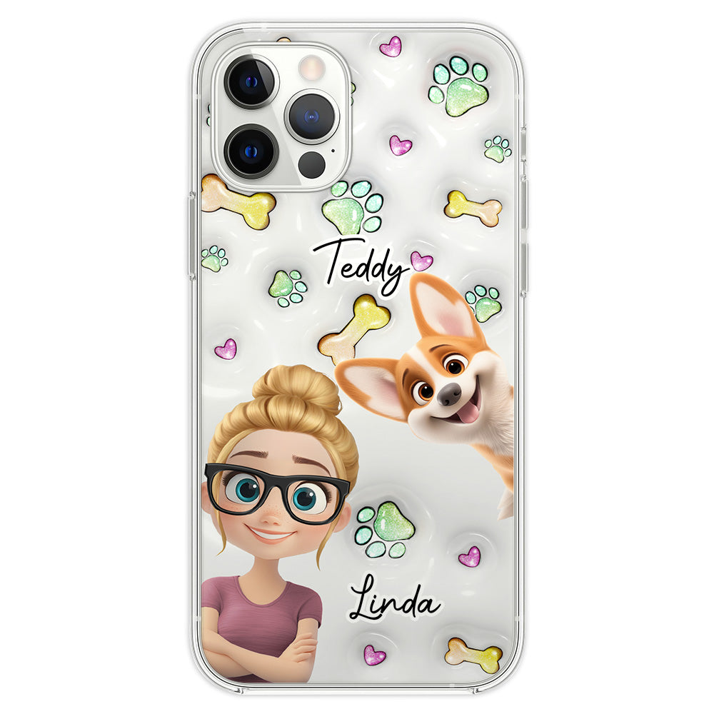 Lovey Human and Her Dogs - Exclusive Personalized Custom 3D Inflated Effect Smartphone Case