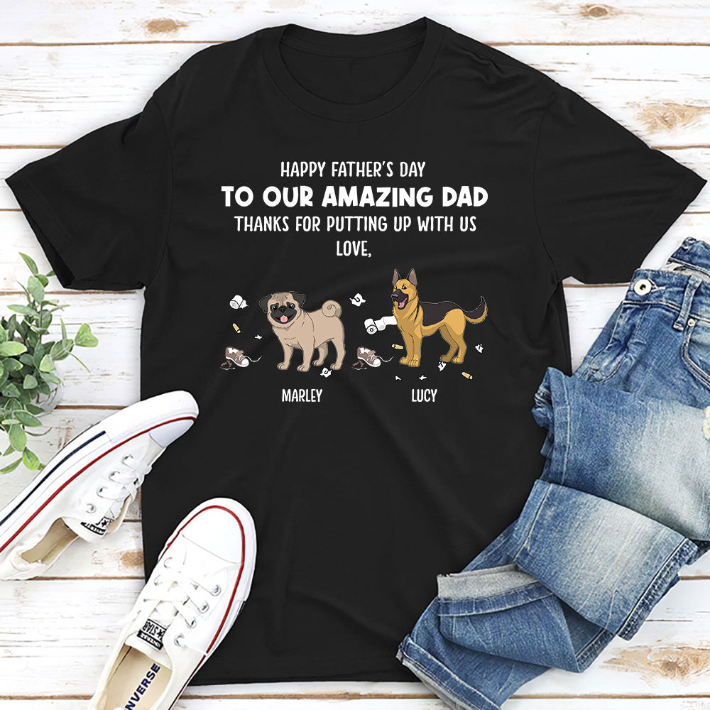 Personalized Custom Unisex Dog Thanks For Dad 1 T-shirt - Ideal Gift for Pet Lovers
