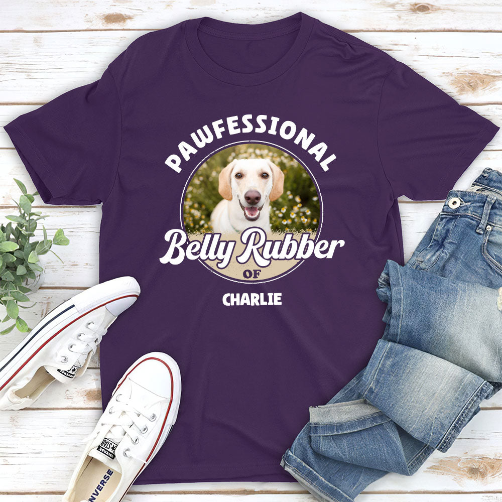 Pawfessional Belly Rubber - Personalized Custom Unisex 5.3 oz T-shirt for Pet Lovers