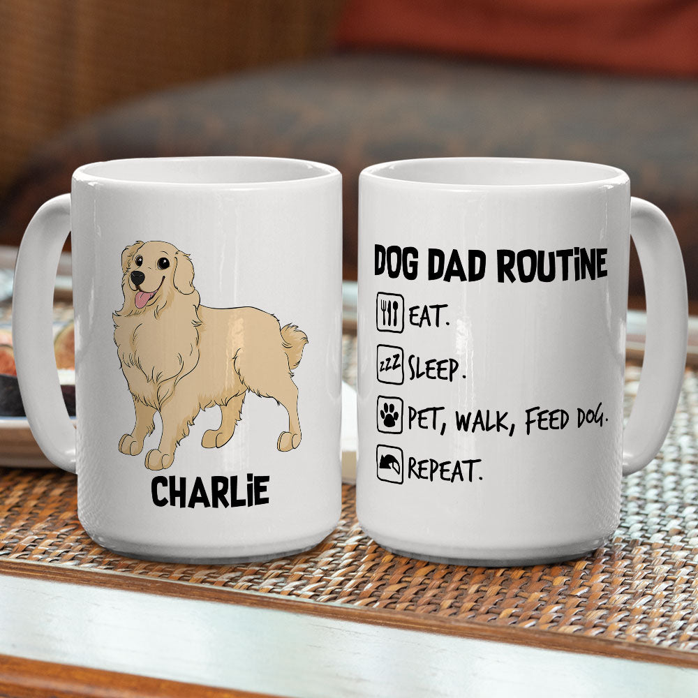 Personalized Custom Dog Dad Routine Coffee Mug - Ideal Gift for Pet Lovers