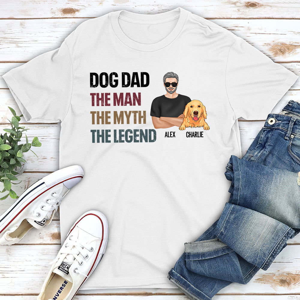 Dog Dad Legend - Customizable Personalized Unisex 5.3 oz T-shirt