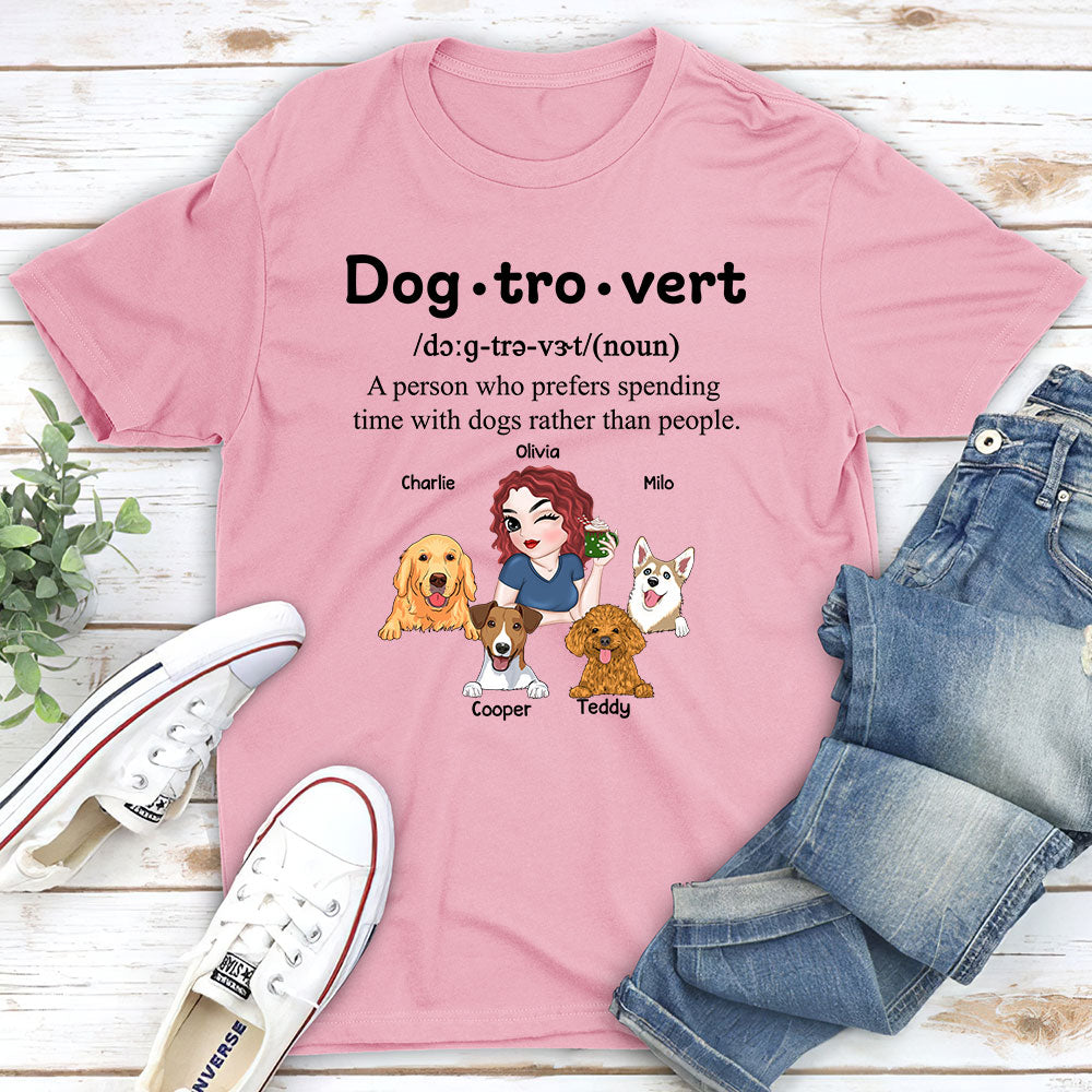 Im A Dogtrovert - Personalized Custom Unisex 5.3 oz Heavy Cotton T-shirt