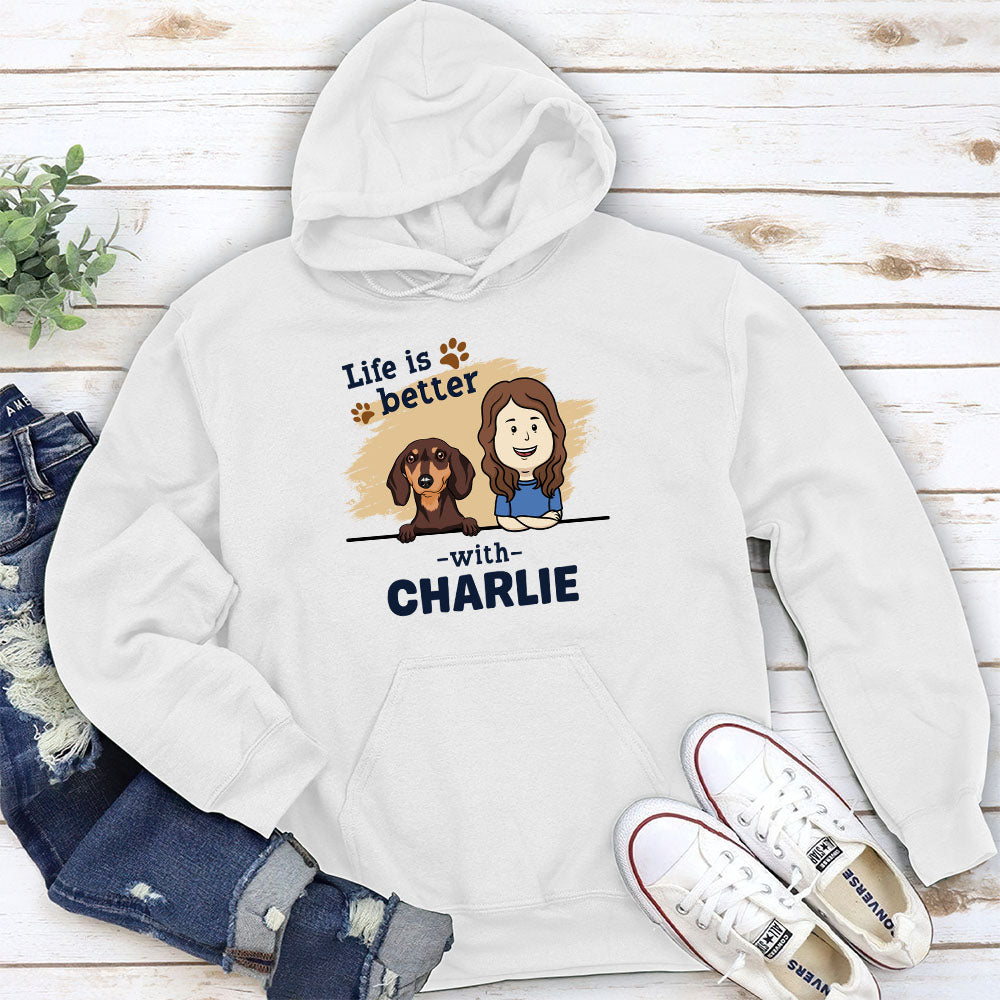 With Dog – Personalized Custom Unisex 8.0 oz Hoodie for Pet Lovers