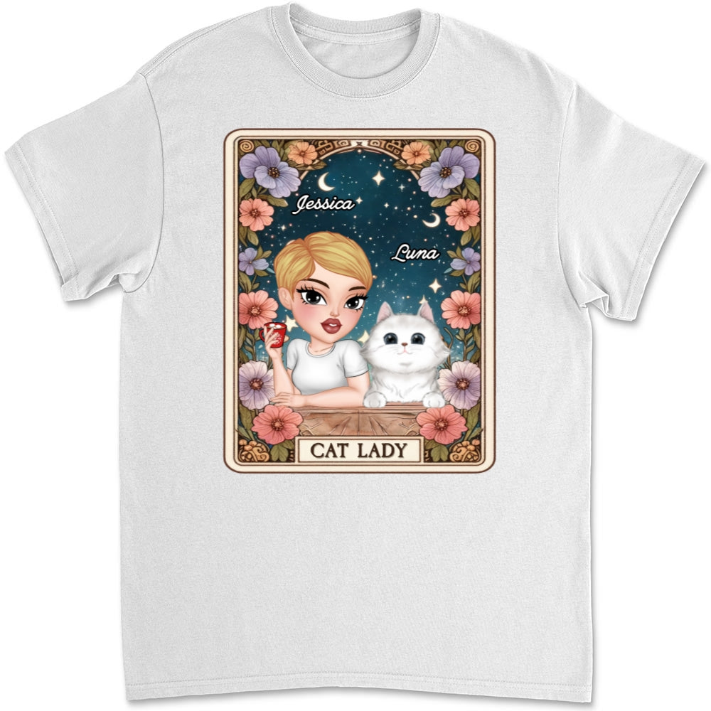 Customizable Cat Lady Tarot Unisex T-Shirt - Ideal Gift for Pet Lovers