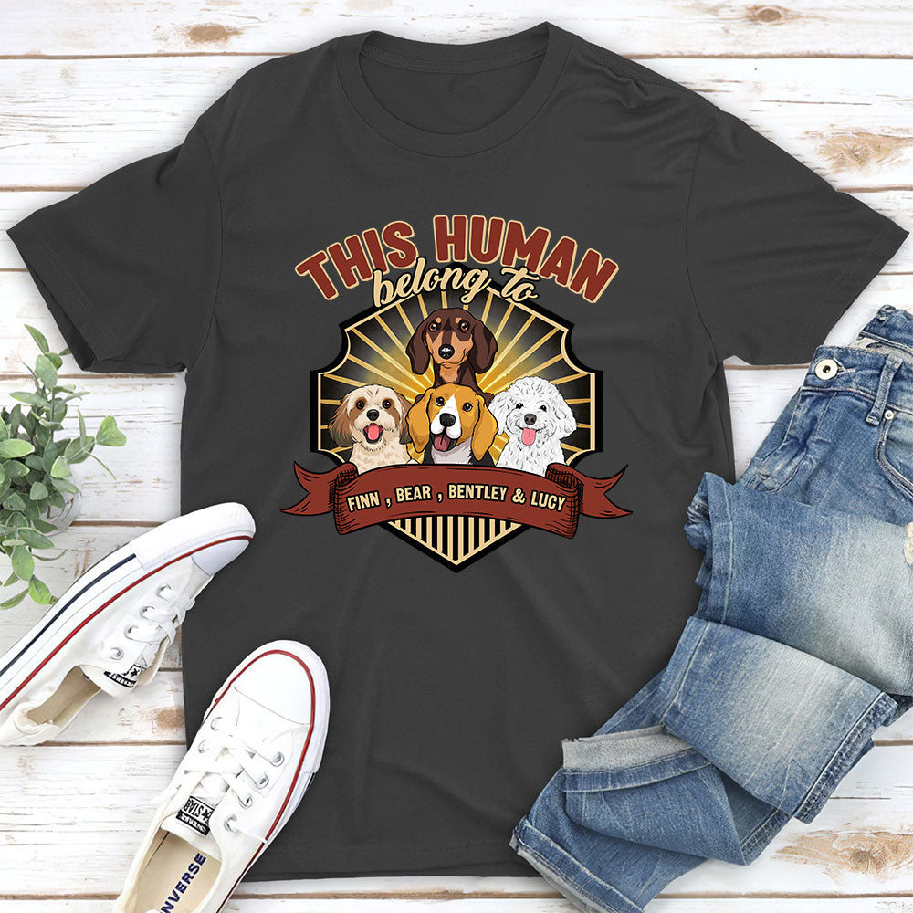 Human And Dogs - Personalized Custom Unisex 5.3 oz T-Shirt for Pet Lovers