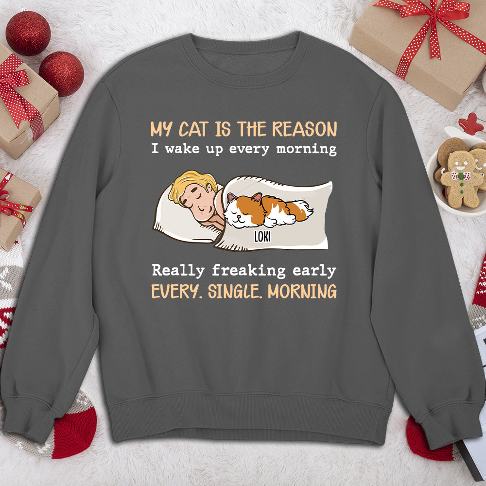 My Cat Is The Reason - Customizable Personalized Unisex 8.0 oz Sweatshirt for Pet Lovers
