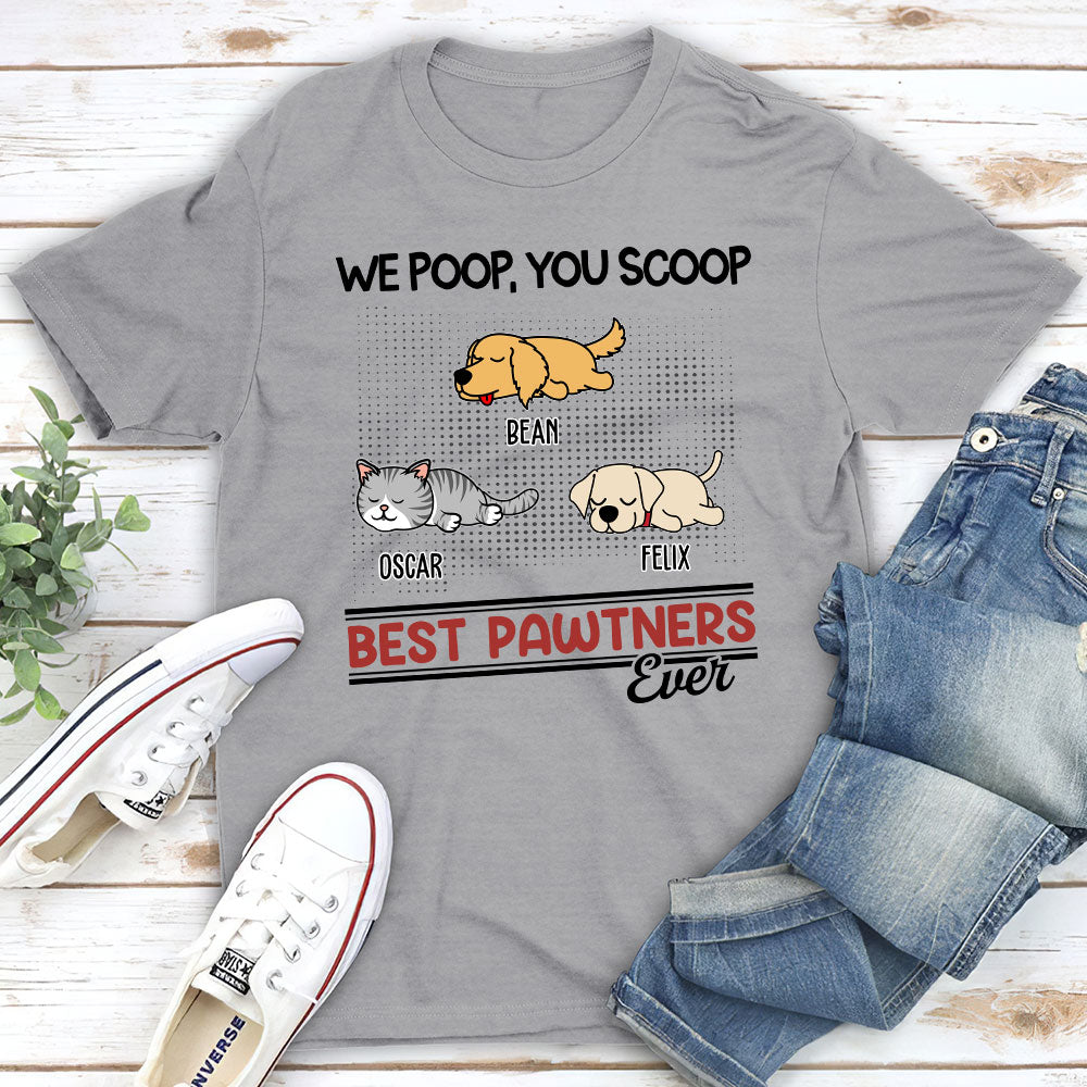 Best Pawtners Ever - Customizable Personalized Unisex 5.3 oz T-shirt for Pet Lovers