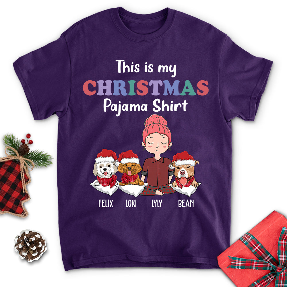Customizable Unisex Dog Christmas Pajama T-shirt - Personalized for Pet Lovers