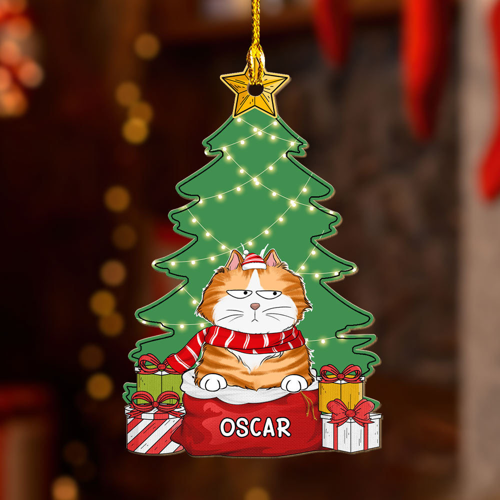Cozy Meowy Catmas - Exquisite Personalized 1-layered Custom Wood Christmas Ornament