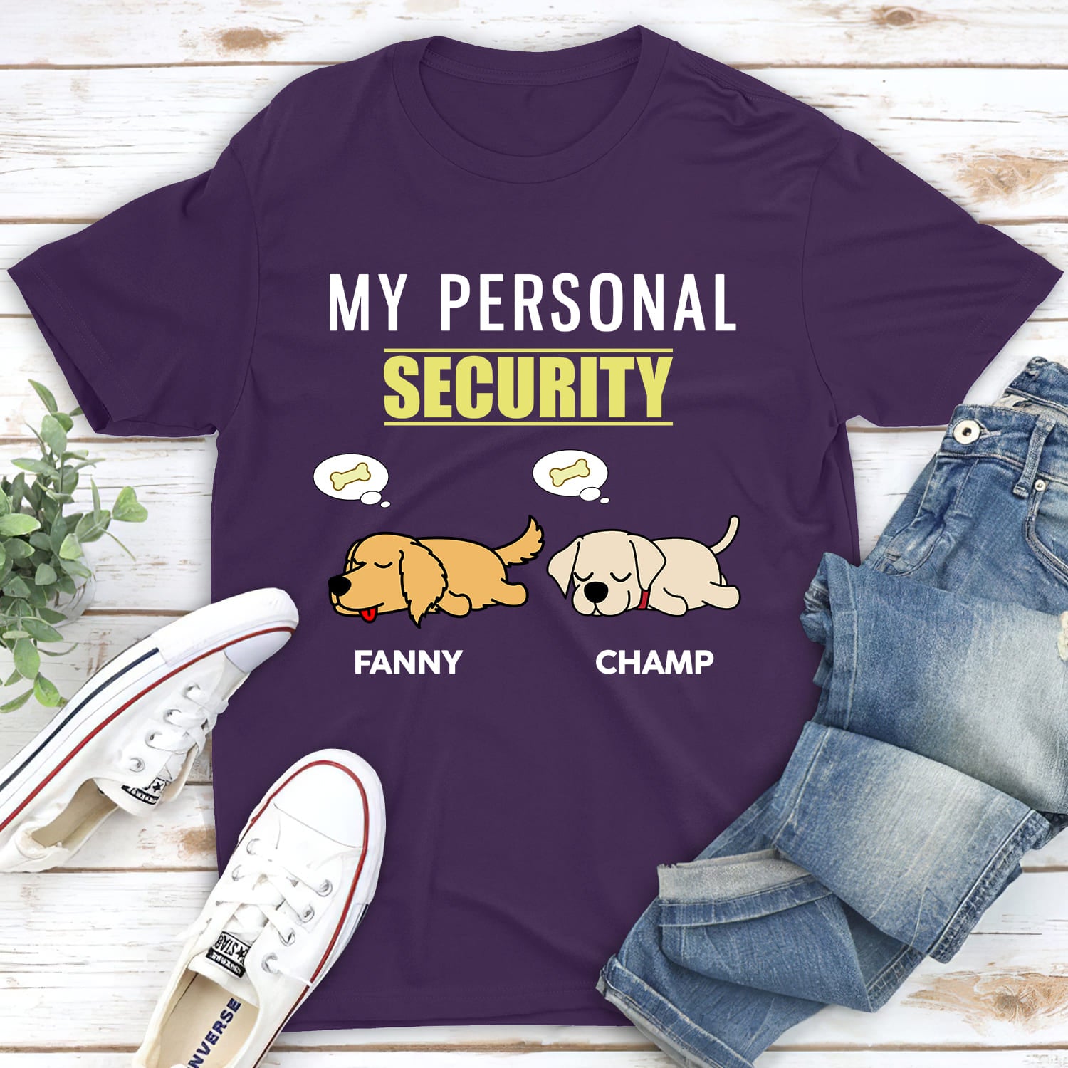 Personal Security - Personalized Custom Unisex 5.3 oz T-shirt for Pet Lovers