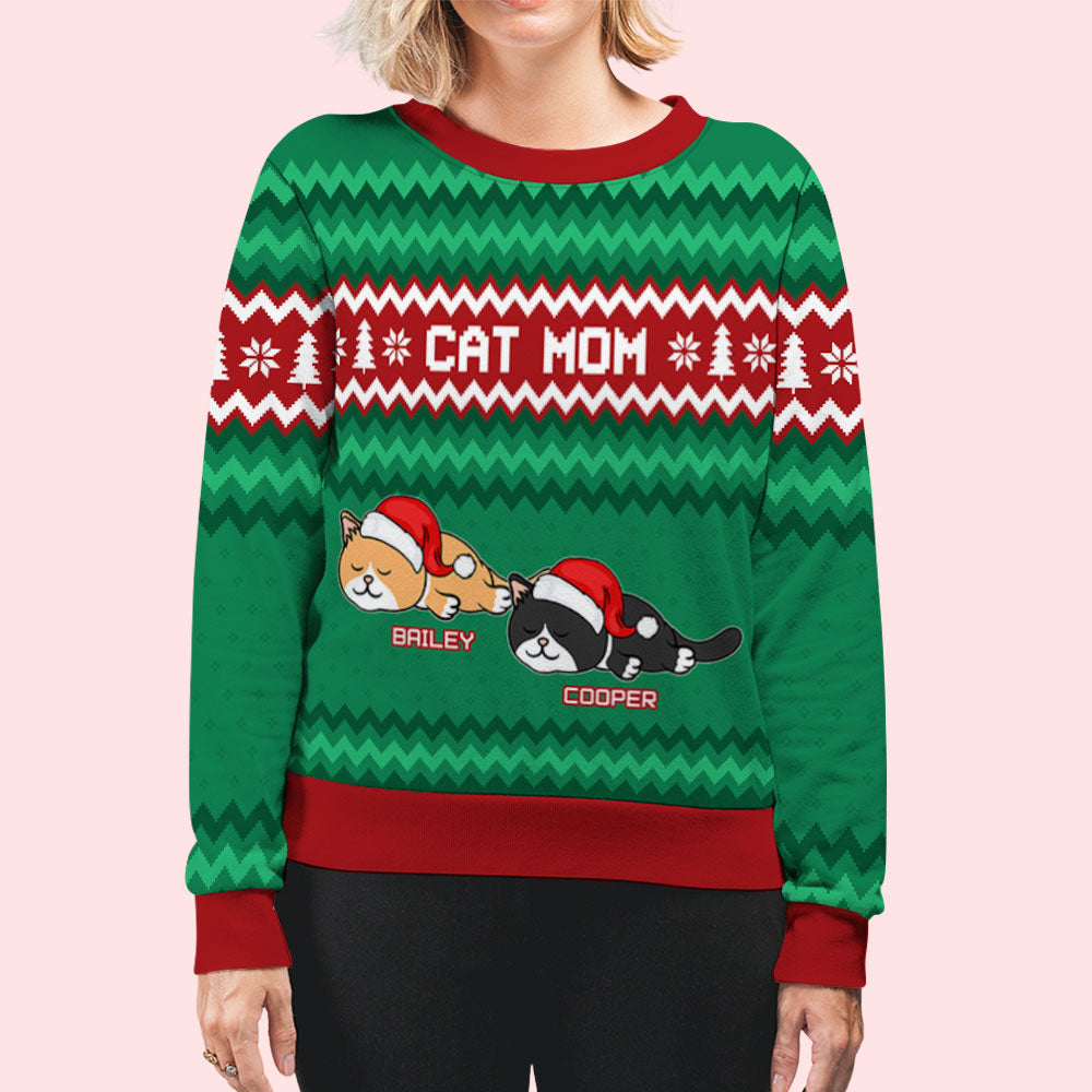 Exclusive Fur Mom Dad Pattern - Personalized Custom All-Over-Print Unisex Sweatshirt