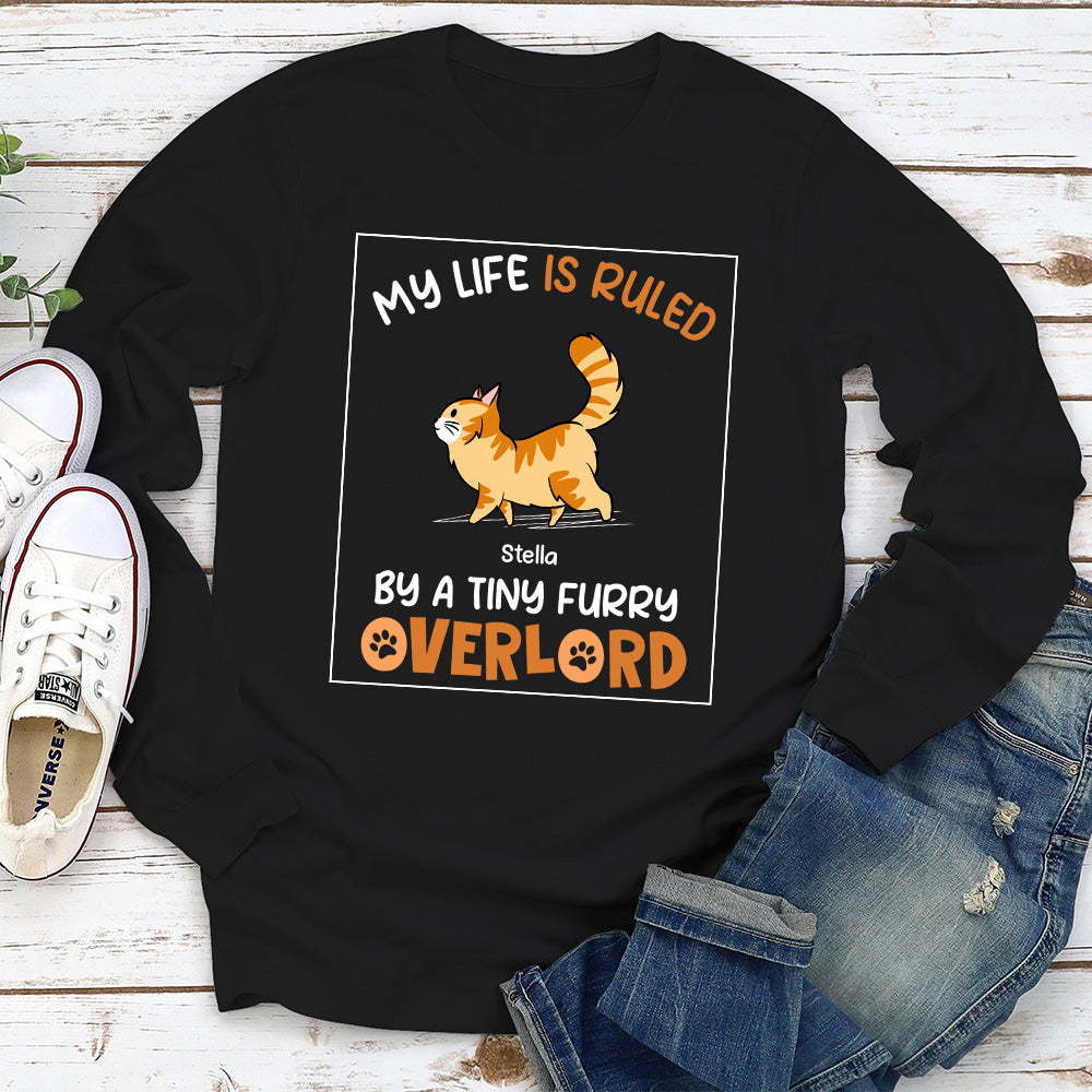 Unique Personalized Custom Long Sleeve T-shirt - Ruled By Tiny Furry Overlords for Pet Lovers