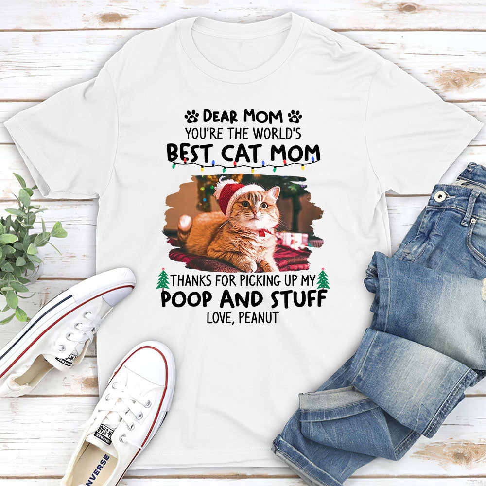 Dear Mom Cat Funny Personalized Custom Unisex 5.3 oz T-shirt - Ideal Gift for Pet Lovers