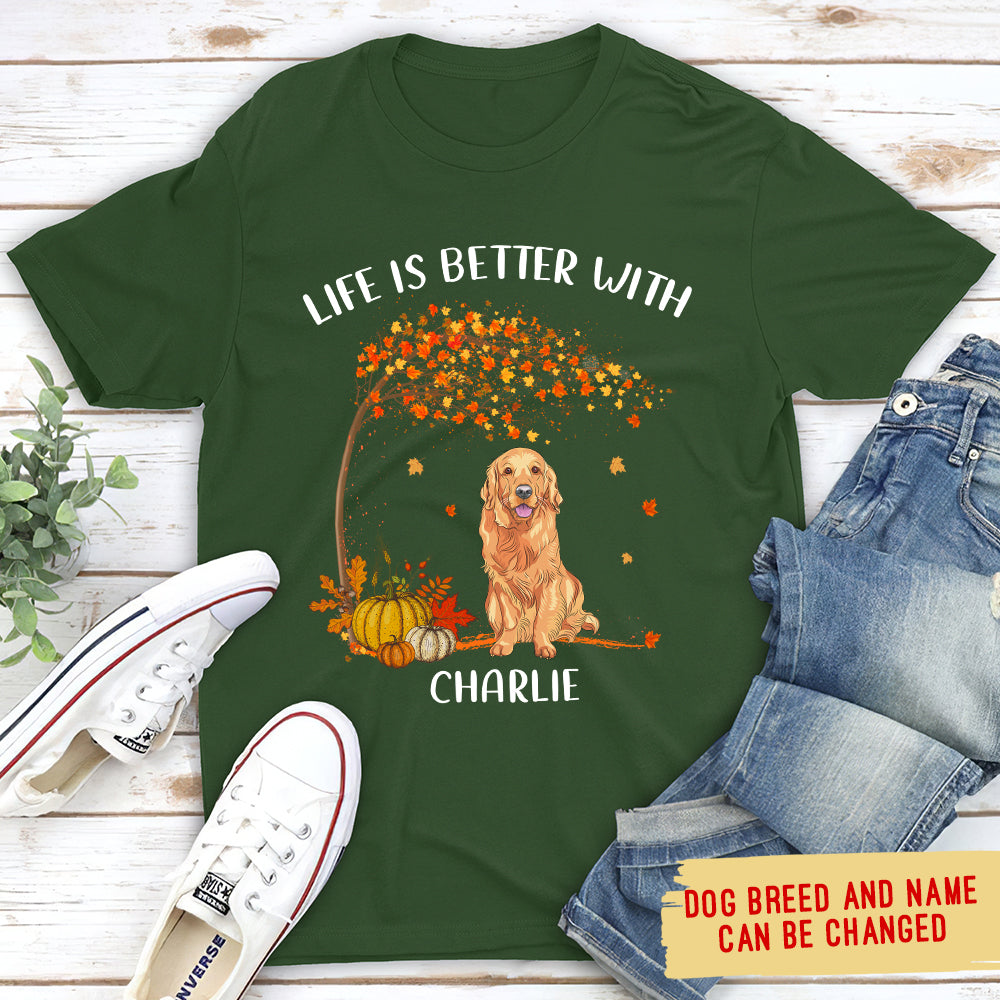 Better With Dog 2 - Personalized Custom Unisex 5.3 oz T-shirt for Pet Lovers