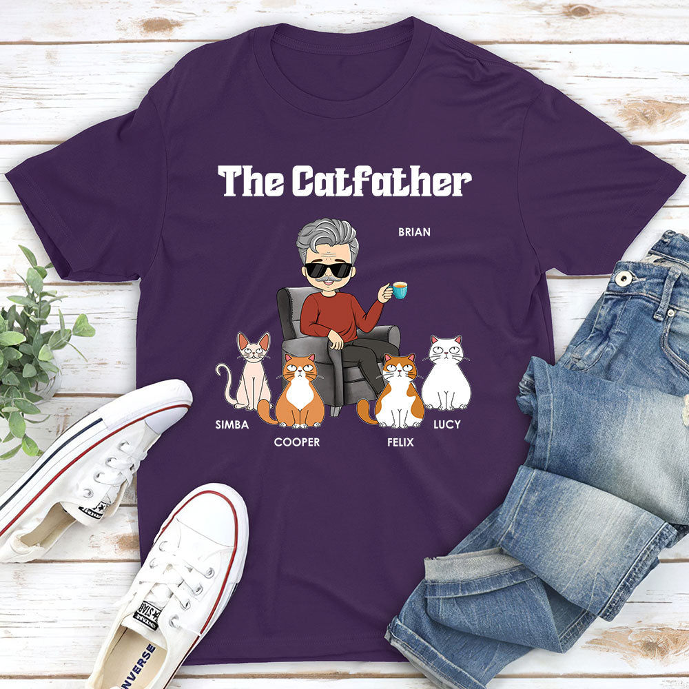 The Catfather - Personalized Custom Fluorescent Unisex T-shirt for Pet Lovers