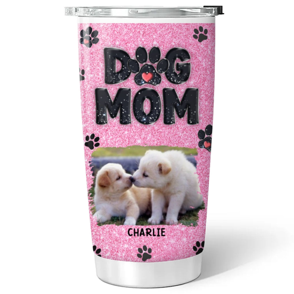 Exquisite Personalized Custom Tumbler - Lovely Dog Mom Blink Photo