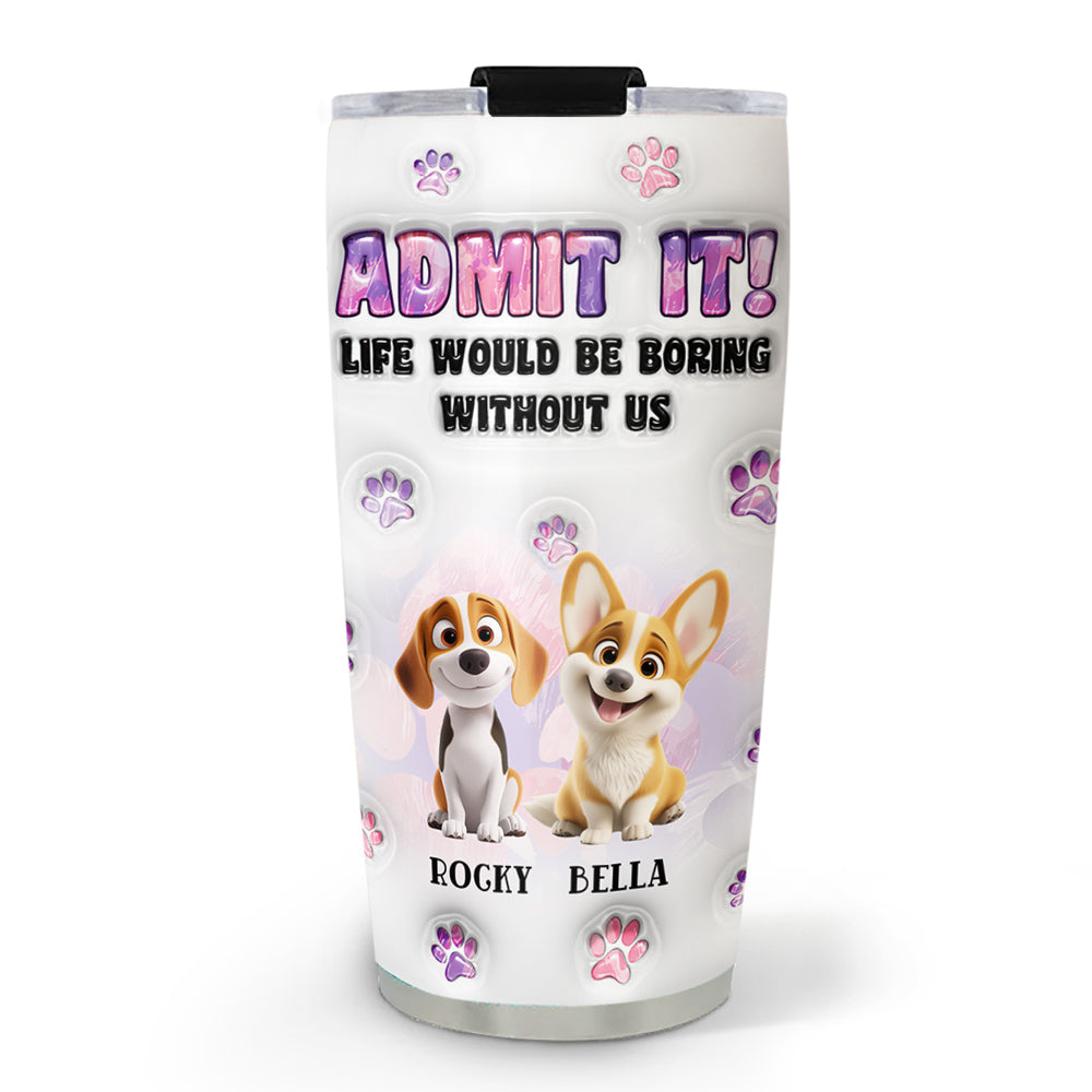 Unique Personalized Custom 3D Inflated Effect Tumbler for Dog Moms