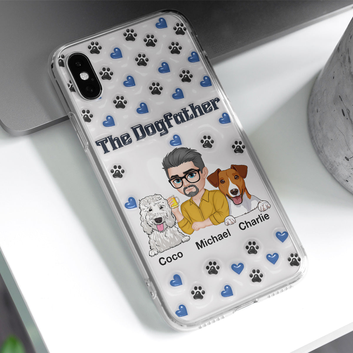 Stylish Dog Dad - Exquisitely Personalized Custom 3D Inflated Effect Smartphone Case