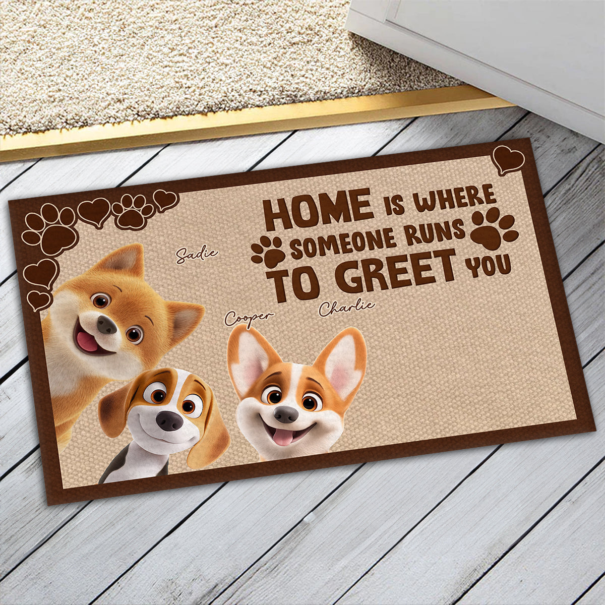 Greet You - Personalized Custom Pet Picture Doormat for Home and Garden
