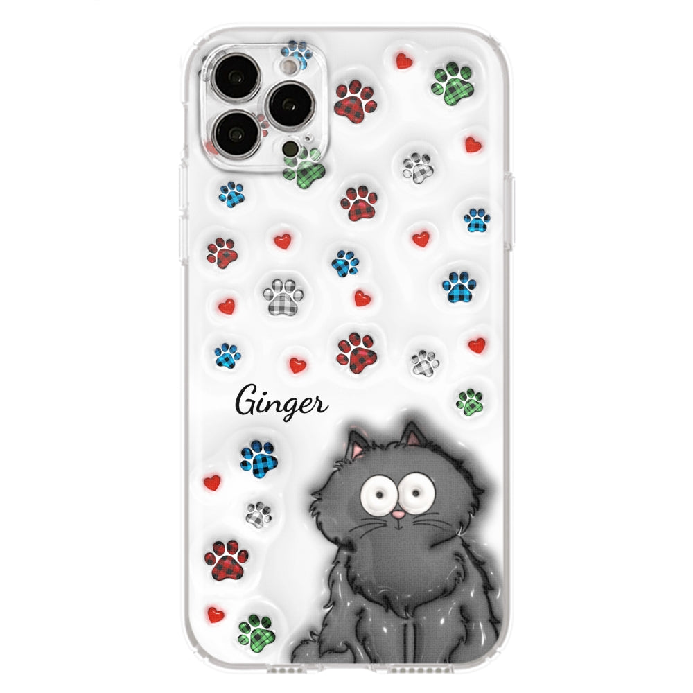Charming Personalized Custom 3D Inflated Effect Phone Case for Lovely Cat Lovers