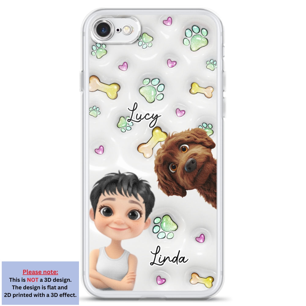 Lovey Human and Her Dogs - Exclusive Personalized Custom 3D Inflated Effect Smartphone Case