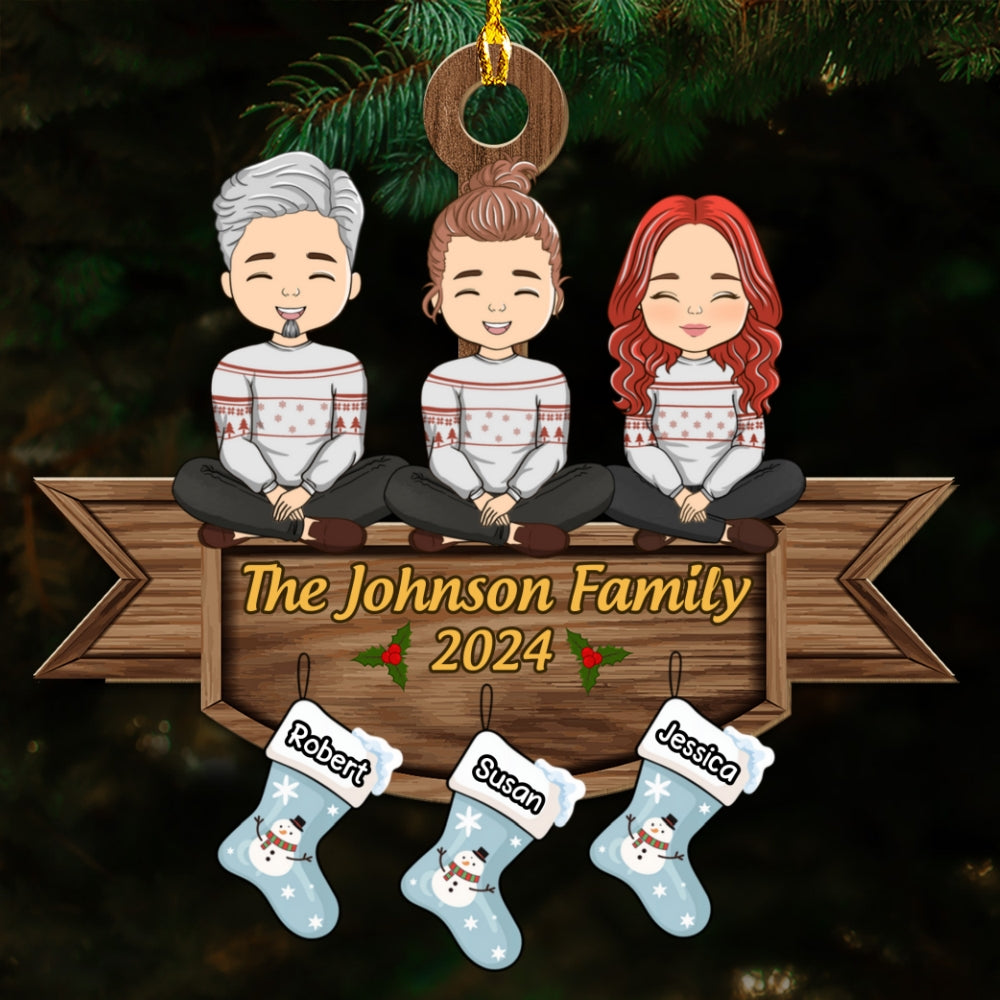 Family Reunion on Holiday - Customizable Personalized Wood Christmas Ornament