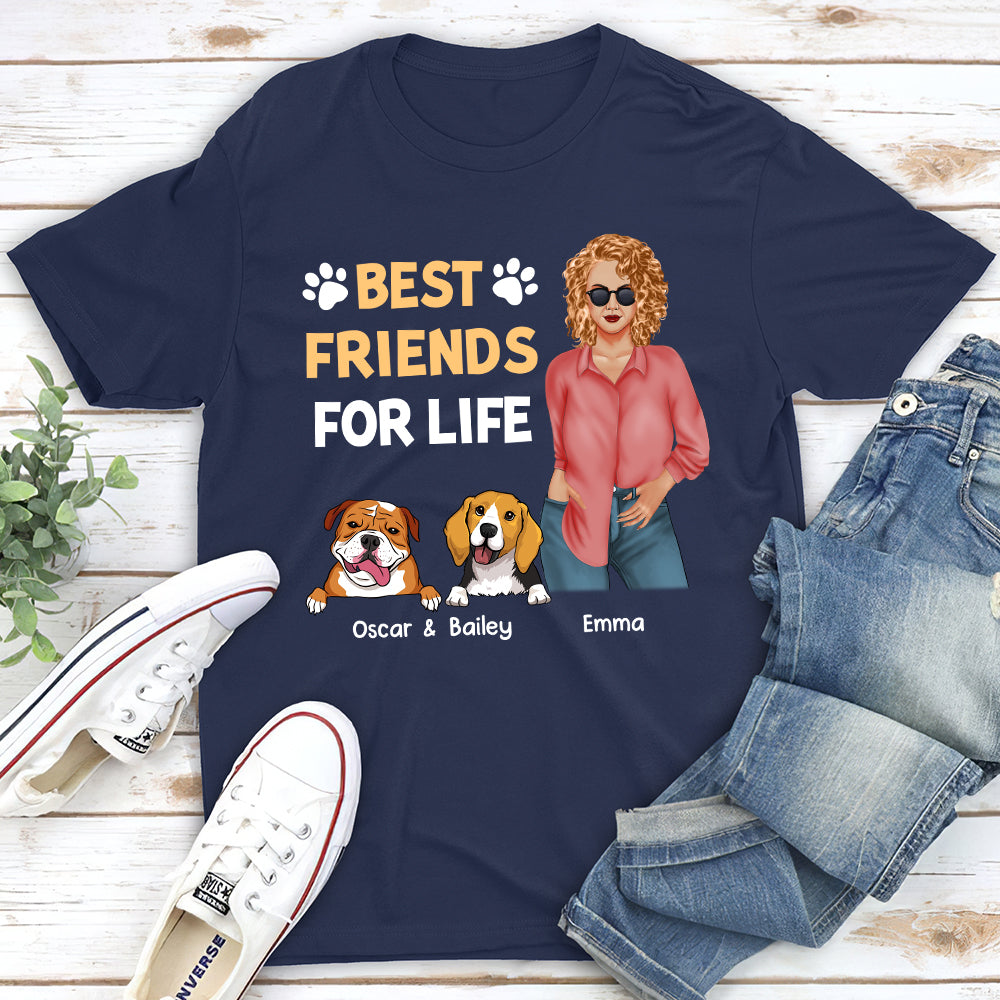 Best Friends For Life - Personalized Custom Unisex 5.3 oz T-shirt - Ideal Gift for Pet Lovers