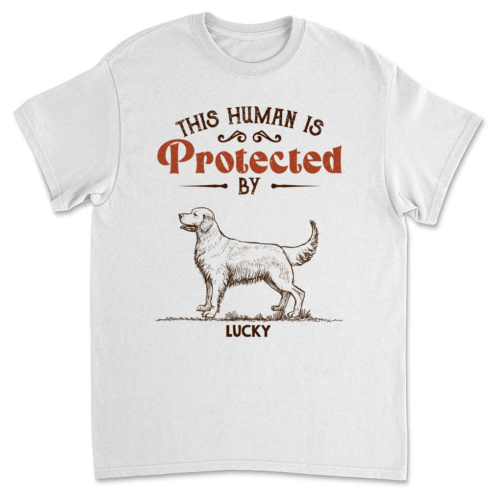 My Dogs Protect Me - Personalized Custom Unisex 5.3 oz T-shirt for Pet Lovers