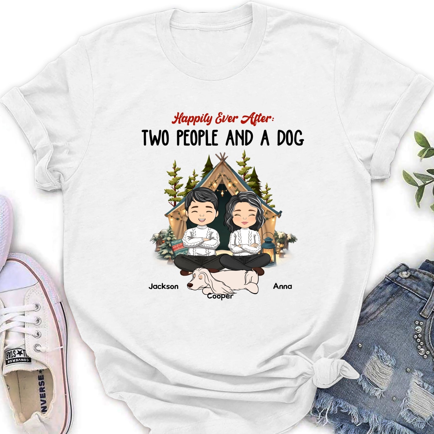 Happily Ever After - Personalized Custom Women's T-shirt for Pet Lovers