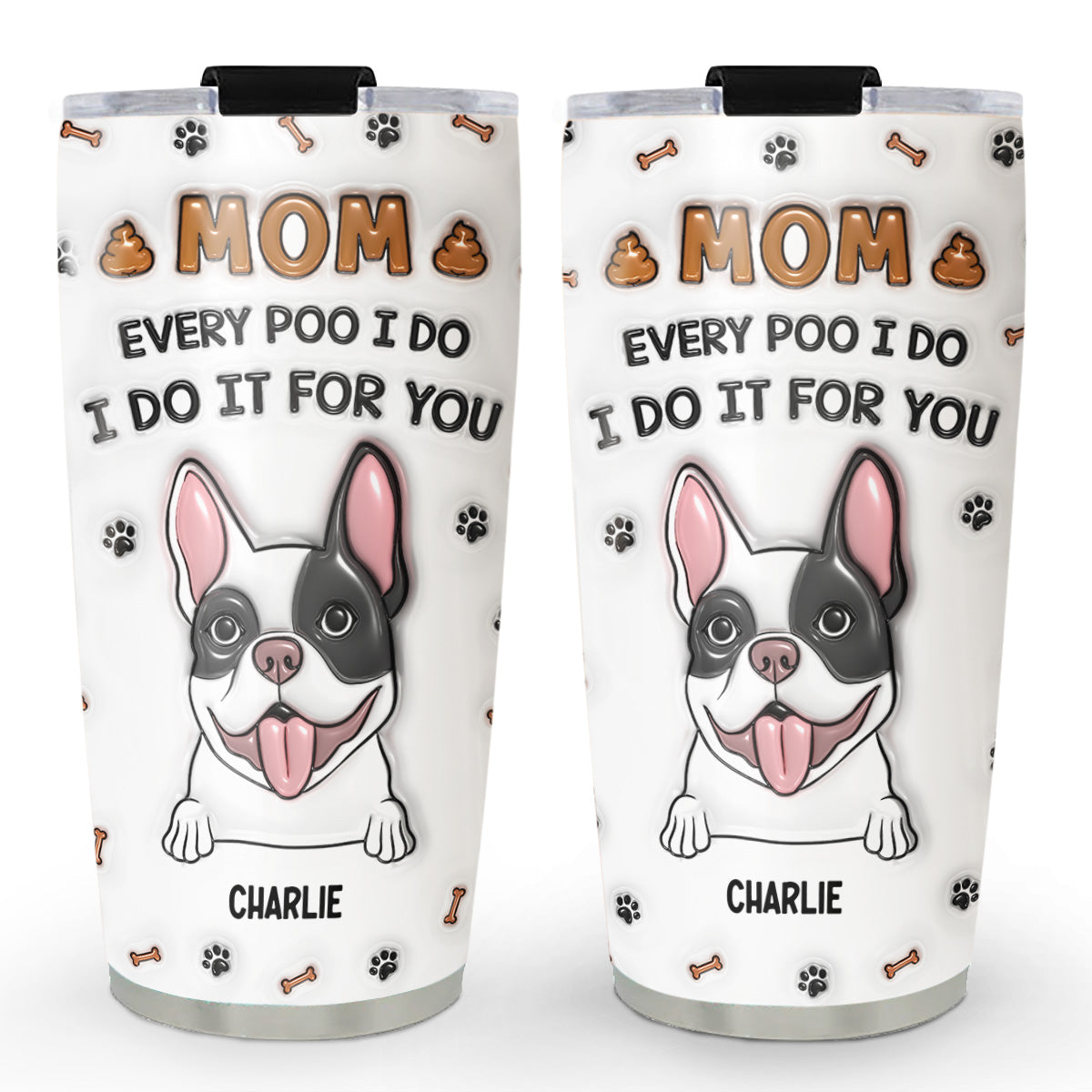 Customizable 3D Inflated Effect Personalized Tumbler - Keep Drinks Cold for 24 Hours & Hot for 12 Hours