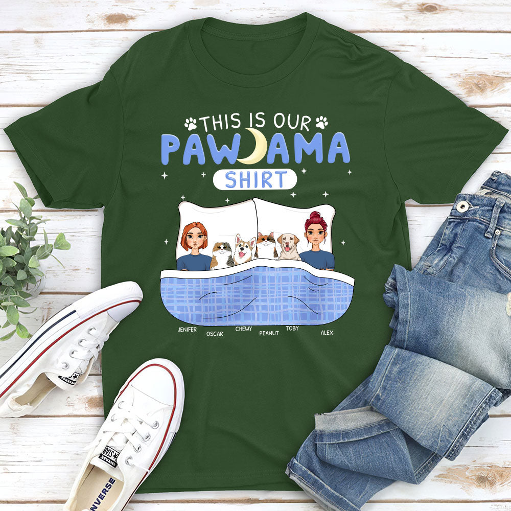 Pawjama Couple - Personalized Custom Unisex 5.3 oz T-shirt for Pet Lovers