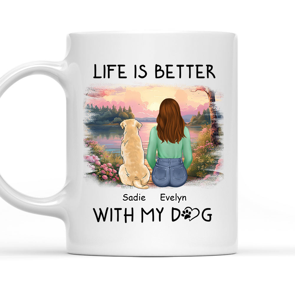 Better With Dogs - Personalized Custom Coffee Mug for Pet Lovers