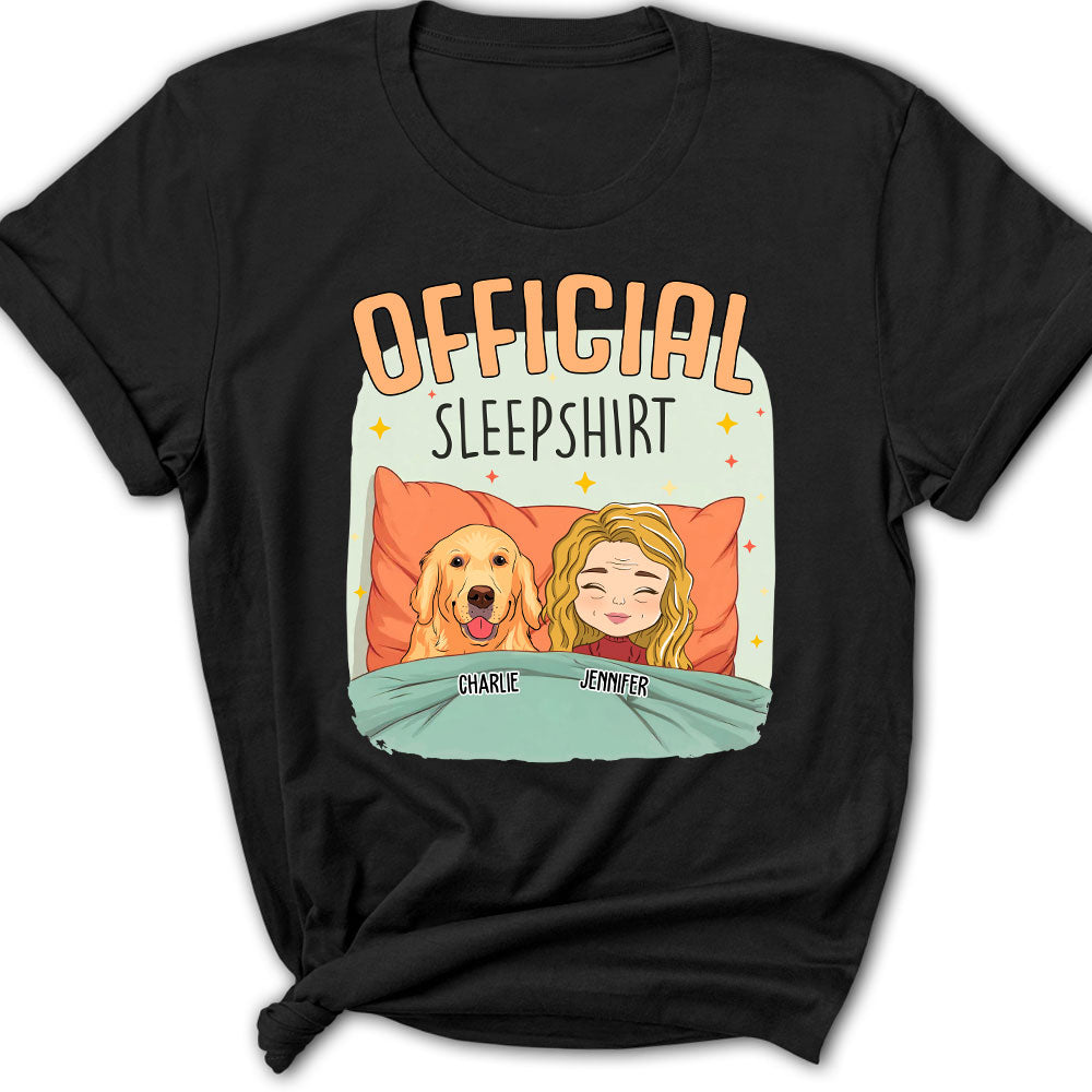 Unique Personalized Custom Women's Sleep With My Dog T-shirt
