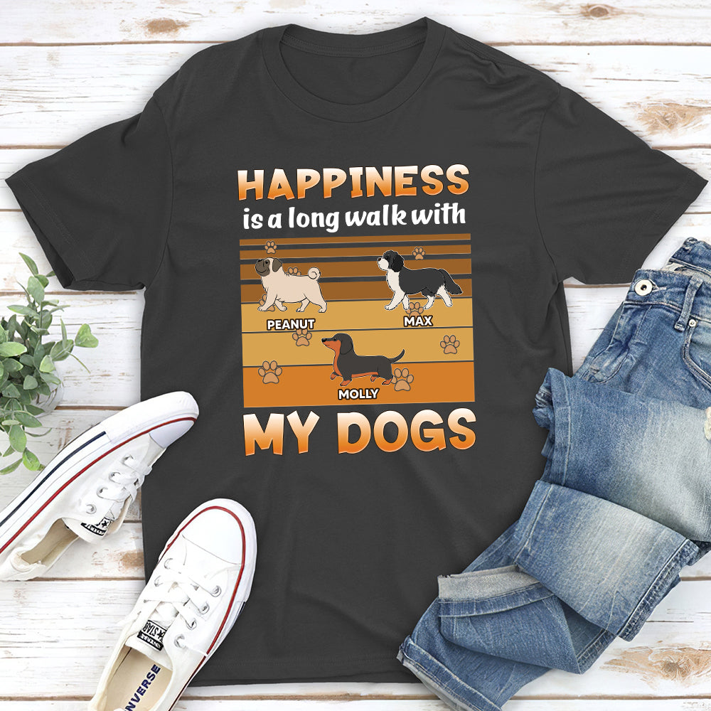 Long Walk With Dog - Personalized Custom Unisex 5.3 oz T-shirt for Pet Lovers
