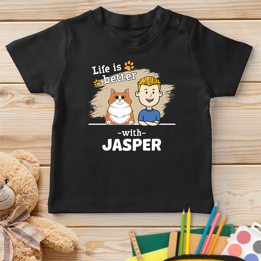 With Pet 2 - Personalized Custom Unisex 5.3 oz Youth T-shirt for Pet Lovers