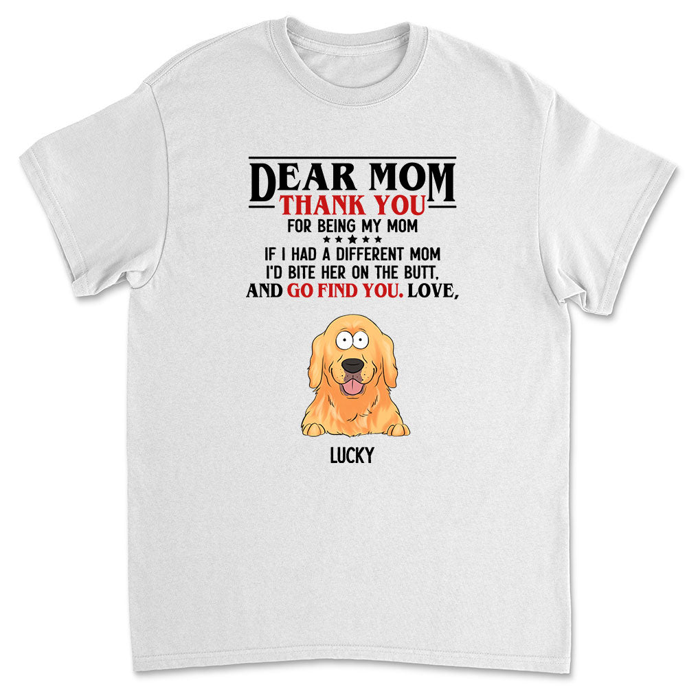 Thank You For Being My Mom - Personalized Custom Unisex 5.3 oz T-shirt for Pet Lovers
