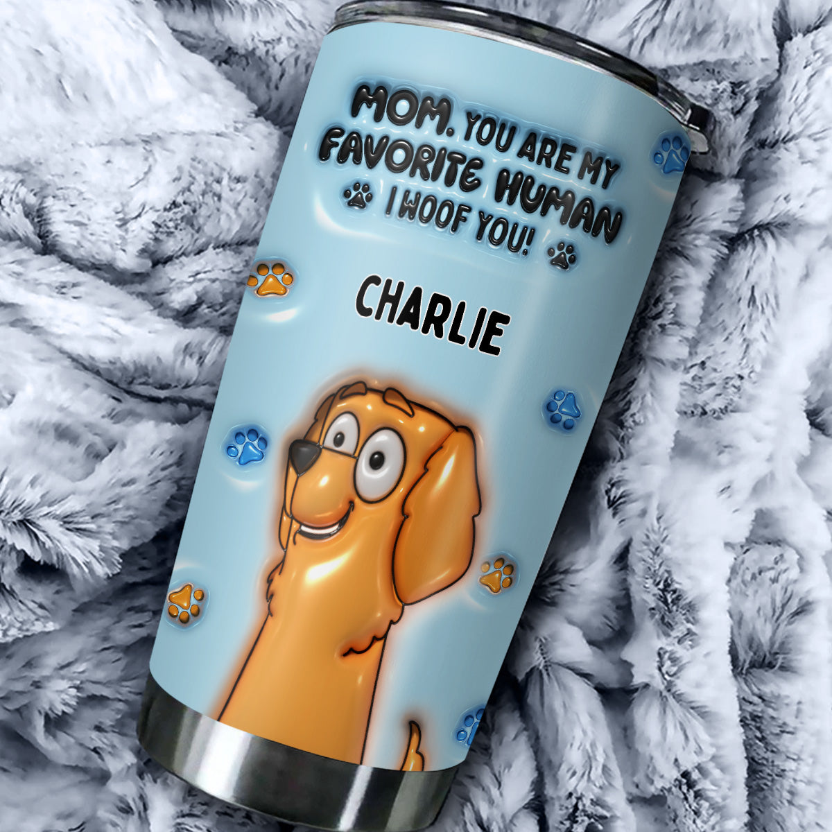 Favorite Human - Personalized Custom 3D Inflated Effect 20oz Stainless Steel Tumbler for Long - Lasting Temperature Control