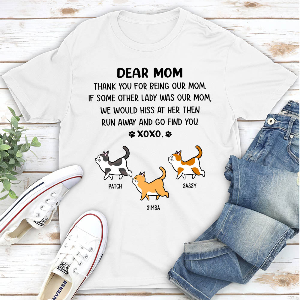Dear Cat Mom - Personalized Custom Unisex 5.3 oz Heavy Cotton T-shirt
