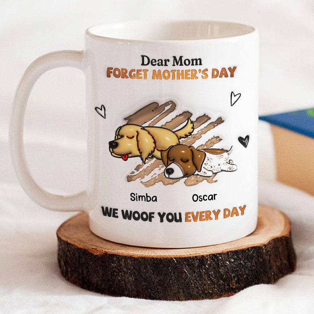 Daily Woof Love - Personalized Custom 3D Inflated Effect 11oz and 15oz Ceramic Mug