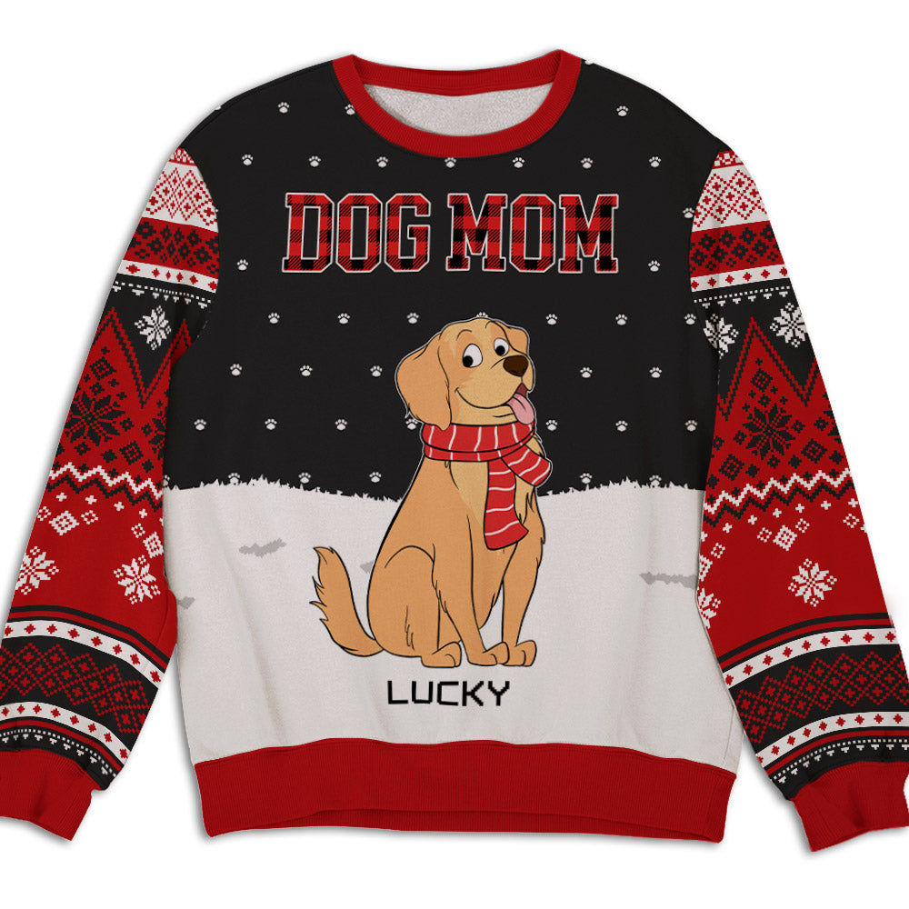Fur Dad Mom Plaid - Customizable All-Over-Print Personalized Sweatshirt for Pet Lovers