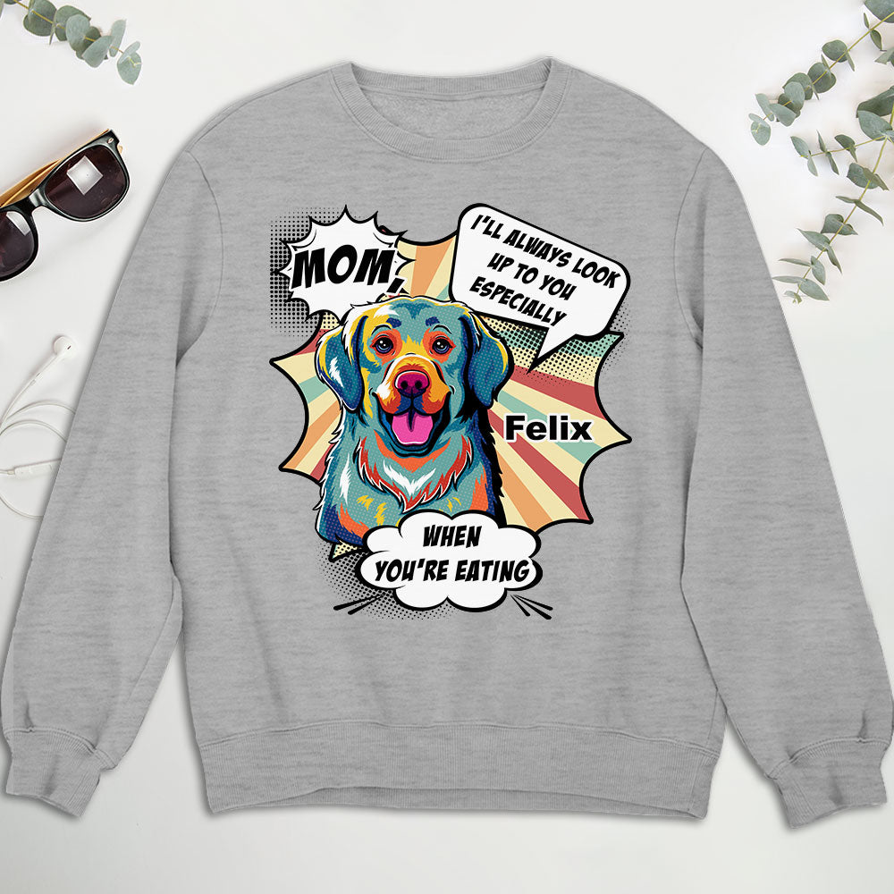 Pop Art Dogs Looking Up Personalized Custom Unisex 8.0 oz Sweatshirt - Ideal Gift for Pet Lovers